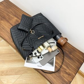 Women's Fashionable Wave Pattern Diamond Plaid Embroidered Shoulder Bag - Image 6