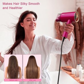 Water Ionic Hair Dryer, 1800W Blow Dryer With Magnetic Nozzle 2 Speed And 3 Heat Settings Powerful Low Noise Fast Drying Travel Hair Dryer For Home Travel - Image 5