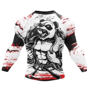 SHREDDED PANDA RASH GUARD - XMARTIAL SLEEVE - Image 1