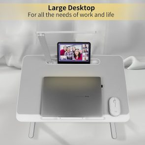 Lap Desk For Laptop, Portable Bed Table Desk, Laptop Desk With LED Light And Drawer, Adjustable Laptop Stand For Bed, Sofa, Study, Reading - Image 8