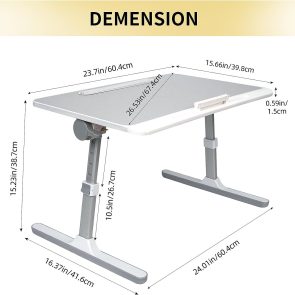 Lap Desk For Laptop, Portable Bed Table Desk, Laptop Desk With LED Light And Drawer, Adjustable Laptop Stand For Bed, Sofa, Study, Reading - Image 2