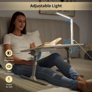 Lap Desk For Laptop, Portable Bed Table Desk, Laptop Desk With LED Light And Drawer, Adjustable Laptop Stand For Bed, Sofa, Study, Reading - Image 6