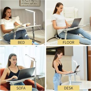 Lap Desk For Laptop, Portable Bed Table Desk, Laptop Desk With LED Light And Drawer, Adjustable Laptop Stand For Bed, Sofa, Study, Reading - Image 4