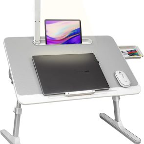 Lap Desk For Laptop, Portable Bed Table Desk, Laptop Desk With LED Light And Drawer, Adjustable Laptop Stand For Bed, Sofa, Study, Reading - Image 7