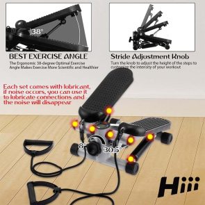 1pc,hiii,Steppers For Exercise At Home, Mini Stair Stepper 330 Lb Capacity, Workout Stepper Machine For Exercise, Mini Stepper With Resistance Bands - Image 2