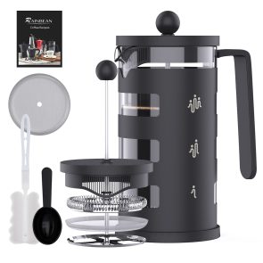 RAINBEAN  French Press Coffee Maker Easy Cleaning Cafeteria, Heat Resistant Borosilicate Glass - Image 1