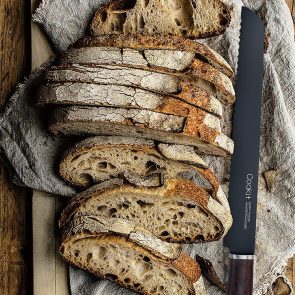 Bread Knife 9 Inch Serrated Non Stick Coating Stainless Steel With Upscale Monzo Wood Handle Bread Knife Birthday Bread Cake Knife With Gift Box - Image 3