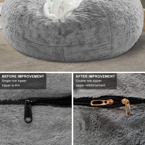 Bag Chair Coverit Was Only A Cover, Not A Full Bean BagChair Cushion, Big Round Soft Fluffy PV Velvet Sofa Bed Cover, Living Room Furniture, Lazy Sofa Bed Cover,6ft Dark Grey - Image 5