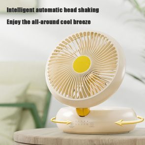 Table Fan, Rechargeable Remote Control Fan With Auto Oscillation 90 Foldable Ultra Quiet 4 Speeds Wind, Portable Air Circulator Fan,Hang Hook, USB Wall Fan For Bedroom Office Kitchen - Image 1