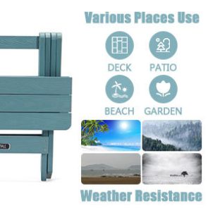 TALE Adirondack Portable Folding Side Table Square All-Weather And Fade-Resistant Plastic Wood Table Perfect For Outdoor Garden, Beach, Camping, Picnics,Ban Amazon - Image 2