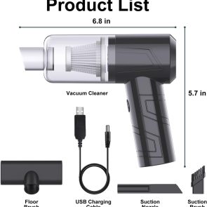 Powerful Handheld Vacuum Cleaner For Car Home Cleaning Cordless, Rechargeable 2 In 1 Mini Vacuum Blower 18000PA Suction  Lightweight Portable Black - Image 5