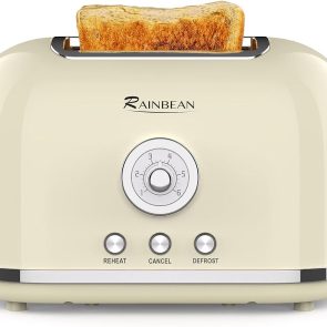 Toaster 2 Slice Retro Toaster Stainless Steel With 6 Bread Shade Settings And Bagel Cancel Defrost Reheat Function, Cute Bread Toaster With Extra Wide Slot And Removable Crumb Tray - Image 4