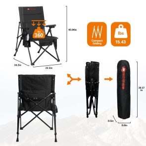 Antarctica Gear Heated Camping Chair With 12V 16000mAh Battery Pack, Heated Portable Chair, Perfect For Camping, Outdoor Sports, Hunting, And Beach Party, With 5 Pockets - Image 2