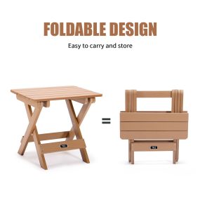 TALE Adirondack Portable Folding Side Table Square All-Weather And Fade-Resistant Plastic Wood Table Perfect For Outdoor Garden, Beach, Camping, Picnics,Ban Amazon - Image 9