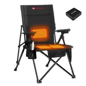 Antarctica Gear Heated Camping Chair With 12V 16000mAh Battery Pack, Heated Portable Chair, Perfect For Camping, Outdoor Sports, Hunting, And Beach Party, With 5 Pockets - Image 1