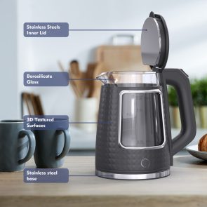 Electric Tea Kettle For Boiling Water, Food Grade Stainless Steel Base, 2.0L 1000W, Auto Shut-Off And Boil-Dry Protection, Wide Opening - Image 7