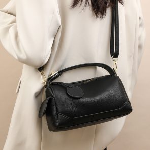 Crossbody Soft Leather Large Capacity Pillow Bag Women's Portable Shoulder Bag - Image 6