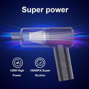 Powerful Handheld Vacuum Cleaner For Car Home Cleaning Cordless, Rechargeable 2 In 1 Mini Vacuum Blower 18000PA Suction  Lightweight Portable Black - Image 3