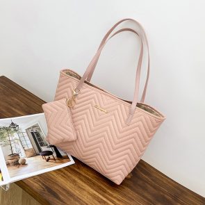 Women's Fashionable Wave Pattern Diamond Plaid Embroidered Shoulder Bag - Image 8