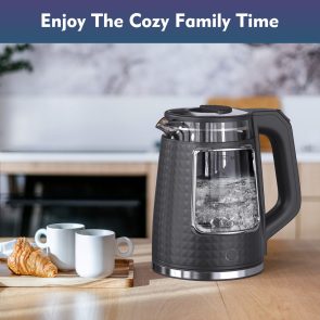 Electric Tea Kettle For Boiling Water, Food Grade Stainless Steel Base, 2.0L 1000W, Auto Shut-Off And Boil-Dry Protection, Wide Opening - Image 6