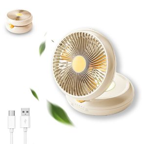 Table Fan, Rechargeable Remote Control Fan With Auto Oscillation 90 Foldable Ultra Quiet 4 Speeds Wind, Portable Air Circulator Fan,Hang Hook, USB Wall Fan For Bedroom Office Kitchen - Image 2
