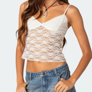 Women's Short Lace Spaghetti-strap Camisole Top - Image 6