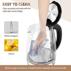 Electric Kettle Keep Warm, 1.8L Glass Tea Kettle, Hot Water Boiler With LED Light, Auto Shut-Off & Boil Dry Protection, Stainless Steel - Image 7