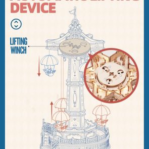 Robotime Rokr Parachute Tower DIY Music Box Building Block Amusement Park Series For Kids Adults Easy Assembly 3D Wooden Puzzle - Image 5
