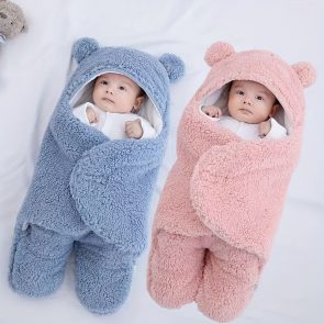 Winter Baby Sleeping Bag Bear Nap Printed Sleeping Bag, Suitable For Babies Aged 0-10 Months, Soft Nap Mat With Removable Pillow - Image 1