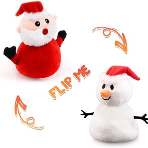 Santa Plush Snowman Plush Toy Reversible Christmas Santa Claus Double Side Stuffed Plushie Soft Doll New Year Birthday Gift for Kids Amazon Platform Banned - Image 1