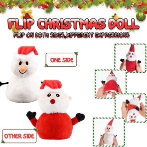 Santa Plush Snowman Plush Toy Reversible Christmas Santa Claus Double Side Stuffed Plushie Soft Doll New Year Birthday Gift for Kids Amazon Platform Banned - Image 2