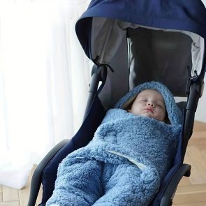 Winter Baby Sleeping Bag Bear Nap Printed Sleeping Bag, Suitable For Babies Aged 0-10 Months, Soft Nap Mat With Removable Pillow - Image 8