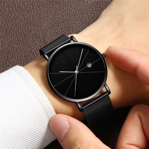 Simple calendar watch male creative waterproof quartz watch - Image 1