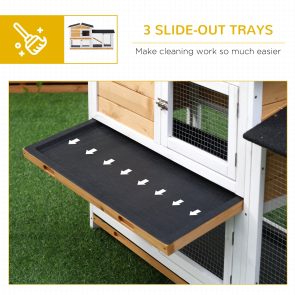 2 Storey Rabbit Hut Wooden Bunny Hut Small Animal House With Ramp - Image 7