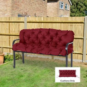 59" x 38" Tufted Bench Cushion for Outdoor Furniture, 3-Seater Replacement for Swing Chair, Patio Sofa/Couch, Wine Red - Image 6