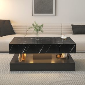 6.93IN High LED Coffee Table,Modern Coffee Table For Living Room,Living Room Tables,Large Living Room Furniture,LED Lights - Image 8