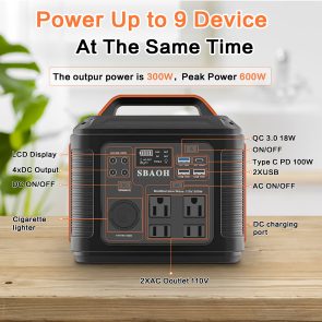 Portable Power Station P302,300W 296Wh Backup Lithium Battery,Solar Generator For Home And Outdoor Emergency Power Supply,Solar Panel Is Not Included - Image 2