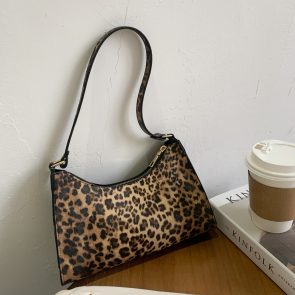 Fashion striped spotted niche handbags leopard print underarm bag - Image 4