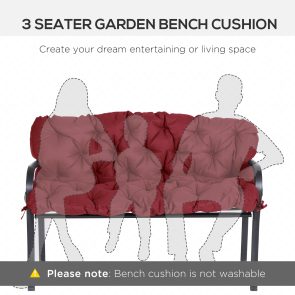 59" x 38" Tufted Bench Cushion for Outdoor Furniture, 3-Seater Replacement for Swing Chair, Patio Sofa/Couch, Wine Red - Image 8