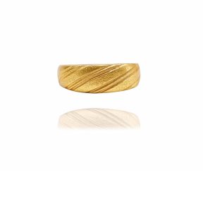 24k Gold Jewelry,Gold Dome Croissant Band Ring, Stackable Ring, Signet Ring, Women Jewelry Minimalist Chic Style - Image 9