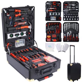 969 Piece Men's Home Repair Tool Set, Tool Box Organizer With 4 Drawers, Universal Household Tool Set With Rolling Tool Box - Image 1