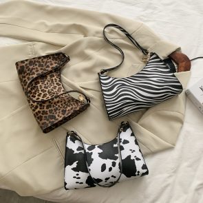 Fashion striped spotted niche handbags leopard print underarm bag - Image 1
