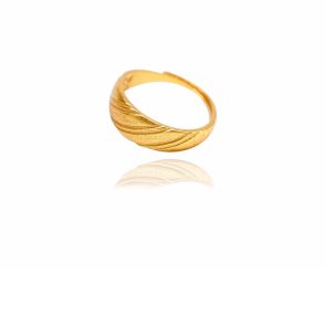 24k Gold Jewelry,Gold Dome Croissant Band Ring, Stackable Ring, Signet Ring, Women Jewelry Minimalist Chic Style - Image 5