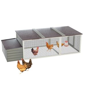 20.93ft Large Wooden Chicken Coop Outdoor Hen House With Nesting Box Weatherproof Asphalt Roof Walk In Poultry Cage With Secure Locks Metal Mesh Run For Farm Use - Image 7
