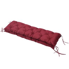 59" x 38" Tufted Bench Cushion for Outdoor Furniture, 3-Seater Replacement for Swing Chair, Patio Sofa/Couch, Wine Red - Image 4