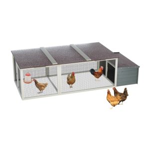 20.93ft Large Wooden Chicken Coop Outdoor Hen House With Nesting Box Weatherproof Asphalt Roof Walk In Poultry Cage With Secure Locks Metal Mesh Run For Farm Use - Image 9