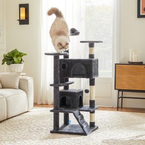 Large Cat Tree Tower, 62-70-80 Cat Tree Large Cats, Multi Level With Scratching Post, Cozy Cat Jumping Platform Space, Grey - Image 7