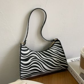 Fashion striped spotted niche handbags leopard print underarm bag - Image 3
