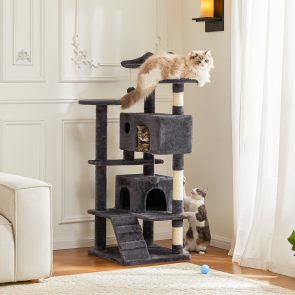 Large Cat Tree Tower, 62-70-80 Cat Tree Large Cats, Multi Level With Scratching Post, Cozy Cat Jumping Platform Space, Grey - Image 5