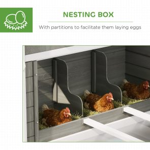 137" Wooden Chicken Coop for 4-6 Chickens, Backyard, Dark Gray - Image 5